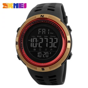 SKMEI 1251 Custom Logo Digital Watch Men Silicone Strap Sport Outdoor Watch OEM ODM Multifunction Wristwatch