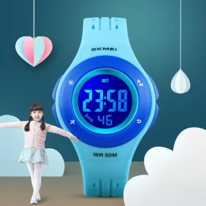 SKMEI 1455 Kids Sport Water Resistant Digital Watch with LED Display ABS Case & Resin Dial Fashion Design China Digital Watches