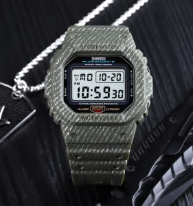 SKMEI 1471 Digital Watch Sport Unisex Design 5BAR Waterproof PU Band ABS Case Rectangle Dial LED Display