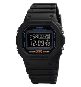 SKMEI 1628 Relogio 50m Water Resistant Electronic Wristwatches Retro Digital Watch Thailand Wrist Watches Men