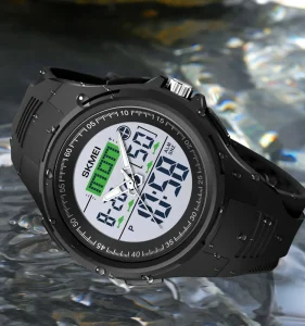 SKMEI 1844 Analog Watch LED Light Dual Time Watch