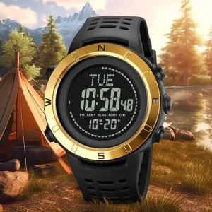SKMEI 2096 Multi-Function Sport Watch 50M Waterproof TPU Strap Compass World Time Adventure Watch