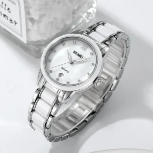 SKMEI 2175 High Quality Classic Women’s Quartz Watch Fashion Business Auto Date Luminous Diamond Dial Watch for Lady