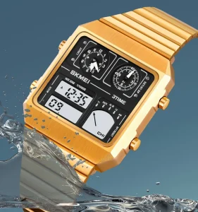 SKMEI 2198 Multi-function Stainless Steel Strap 30m Waterproof Digital Watch
