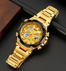 SKMEI 2210 Luxury Dual Time Digital Sport Wristwatch for Man Quartz Movement Customizable Luminous LED Display Alarm Watch