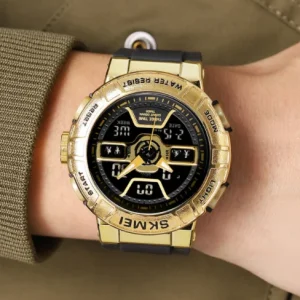 SKMEI 2227 Men Sports Quartz Watches Dual Display LED Electronic Digital Wristwatches Waterproof Watch Relogio Masculino