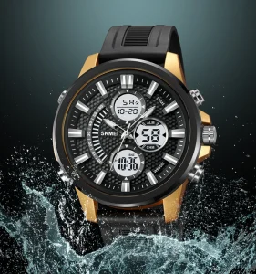 SKMEI 2235 Men Dual Time Watch Waterproof Glass Crystal Sport Digital Watch