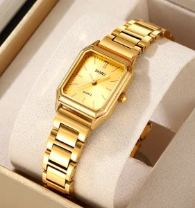 SKMEI 2237 Luxury Trendy Elegant Lady Women Steel Quartz Watch Waterproof Yellow Gold Band Water Resistant Watch