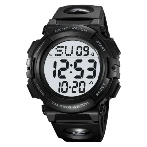 SKMEI 2322 Men Alarm English Talking Watch Digital Electronic Blind People Sports Wristwatches