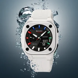 SKMEI 2328 World Timer Watches for Men Digital Analog Watch