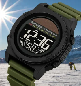 SKMEI 2358 Men’s Sport Digital Solar Watch Chronograph Alarm Power Reserve Plastic Band Fashion