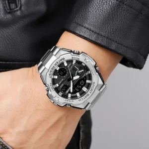 SKMEI 2404 Men Clock Multi Functional Dual Time Chronograph Analog Digital Sports Wrist Watch
