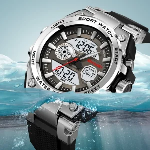 SKMEI 2417 Chronograph Sport Watch Digital Display Waterproof TPU Band Fashion Casual Style