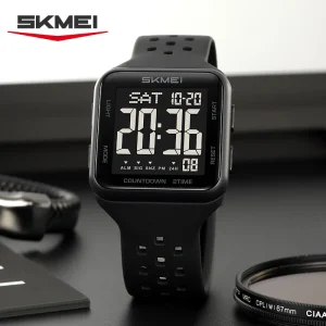 SKMEI 2440 Multifunctional Chronograph Alarm Water Resistant 5BAR Stylish Digital Sports TPU Band Sport Fashion Watch