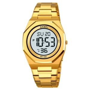SKMEI 2479 Men’s Multifunctional Electronic Outdoor Sports Watch LED Large Digital Display Timing Stainless Steel Watch