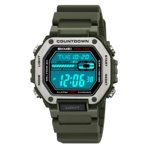SKMEI 2522 Reloj Hombre Fashion 5ATM Designer Dual Time Silicone Wristwatch Men Digital Watch
