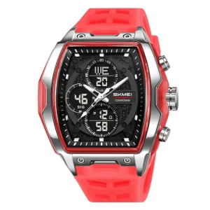 SKMEI 2601 Analog Quartz Sport Chronograph Waterproof Big Clock Digital Wristwatches Men Silicone Watch