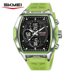 SKMEI 2601 Cyberpunk Style Digital Male Watch Large Face Dual Display Sport Watch 5 ATM Multiple Colors Fashion Electronic Watch