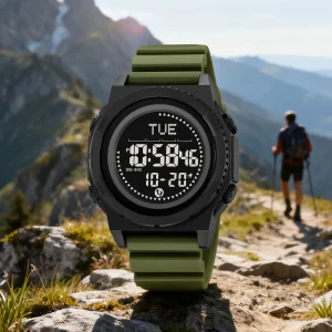 SKMEI 2626 Outdoor Digital Watch 47mm Resin Dial 50M Waterproof TPU Band Compass Sport