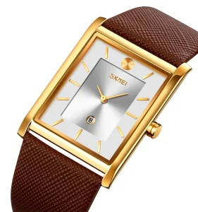 SKMEI 9256 Leather Strap Men’s Watch Fashion Quartz Wristwatch
