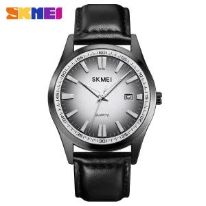 SKMEI Luxury Fashion Simple Style New Leather Straps Quartz Water Resistant Watch for Men