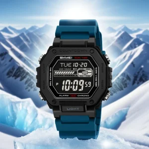 SKMEI Relojes 2523 Dual Time Chronograph Fashion Sports Watch Electronic Digital Waterproof Men Silicone Wrist Watches
