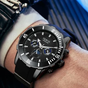 SKROX Men’s Automatic Shanghai Movement Luminous Analog Alarm Moonphase Charm Wristwatch