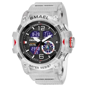SMAEL 8007 Multifunction Digital Quartz Movement, 50 Bar Water Resistant Men’s Watch with Stopwatch and Alarm