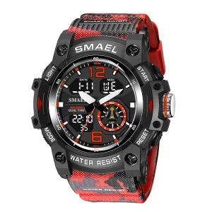 SMAEL 8007MC Camouflage Men Digital Watch Stainless Steel Back 5ATM Waterproof Custom Logo Men Wrist Sport Watches