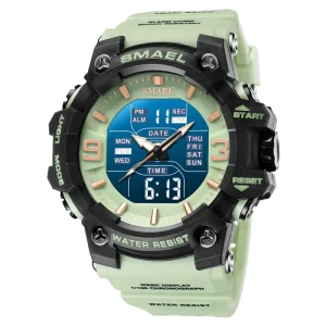 SMAEL 8049 Men’s Diver Tonneau Case Sport Watch Digital LED Display 50 Bar Water Resistant