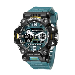 SMAEL 8072 New Men’s Trendy Digital Sports Watch Stop Watch Alarm Luminous 50 Bar Waterproof Fashion Student Simple Watch