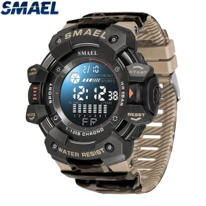 SMAEL Original Factory Classic Black Camouflage Digital Watch Wristwatch Men 8050MC