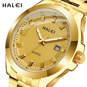 STAR RUDDER 8027ML Luxury Bling Gold Wrist Watches Brand Quality Water Proof Couples Watch Set