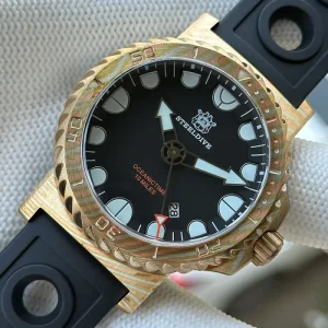 STEELDIVE SD1982Y Bronze Damascus Bezel 46.5MM Case 10000M Waterproof Sapphire Glass Luxurious Timascus Bronze Mens Dive Watches