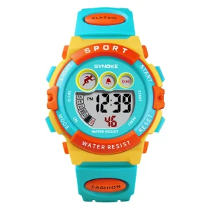 SYNOKE 9802 Boys Digital Watch Rubber Strap Water Resistant Multi Function Sports Leisure Wristwatch