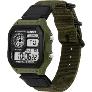 SYNOKE Watches 9619C Fashion Men’s Digital Watches Calendar Alarm Multifunction Men’s Watch 3ATM Waterproof Relojes