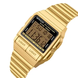 Sanda Men Digital Watch Set LED Luminous Waterproof Functional Sport Wrist Watch