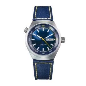 Sandblasted Steel Water Resistant Analog for Anti glare Sapphire Automatic Movement Nylon Strap Luxury Wristwatch for Men