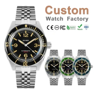 Sapphire Crystal Bezel Classic Blue 20ATM Diver Mechanical Watch Men Swiss Super Luminous