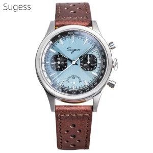 Sapphire Pilot Mechanical ST1906 Chronograph Hand Winding Movement Luminous Power Reserve Watch