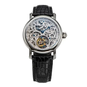 Seagull 8000K Skeleton Genuine Diamond Tourbillon Mechanical Sapphire Crocodile Leather Watch Man