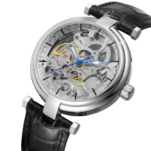 See Through Branded Made China Luxury Business Thin Fast Track Automatic Skeleton Mechanical Watches for Men