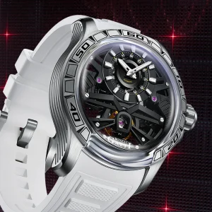 Self Winding Mechanical Wristwatch Sapphire Crystal 316L Steel Case 3ATM Water Resistant Genuine Rubber Strap
