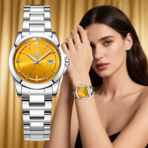Shengke Alloy Quartz Luxury Women’s Watch with Custom Logo Valentine’s Day Gift for Girls