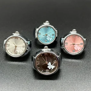 Silicon Ring Watch Lightweight Colorful Quartz Digital Dial Elastic Band Waterproof Mini Finger Watch for Women Men Sports