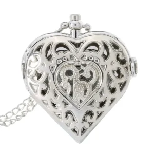 Silver Bronze Love Shape Alloy Key Watches Chains Heart Shape Love Lady Gift Pocket Watch for Women Ladies
