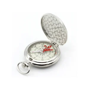 Silver Golden Mini Pocket Watch Compass Key Chain Outdoor Hike Gift Customizable OEM Logo Luminous Waterproof Portable
