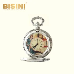 Silver-plated Pocket Watch Antique Mechanical Pocket Watch with Cover