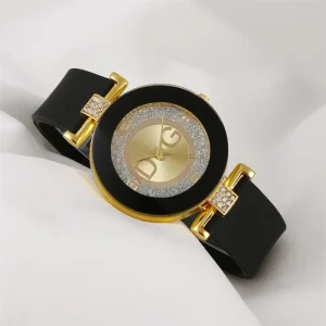 Simple Black White Quartz Watches Women Minimalist Design Silicone Strap Wristwatch Big Dial Women’s Fashion Creative Watch