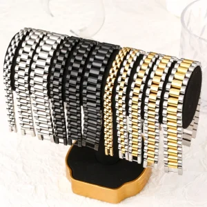 Simple Stainless Steel Watch Strap Chain Bracelet Men and Unisex Multi color Titanium Steel Watch Strap Bracelet Female Jewelry